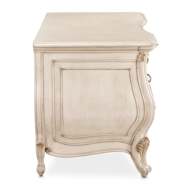 Michael Amini Platine de Royale Wood Vanity Desk - Champagne Ivory