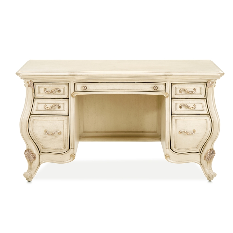 Platine de Royale Wood Vanity Desk - Champagne Ivory