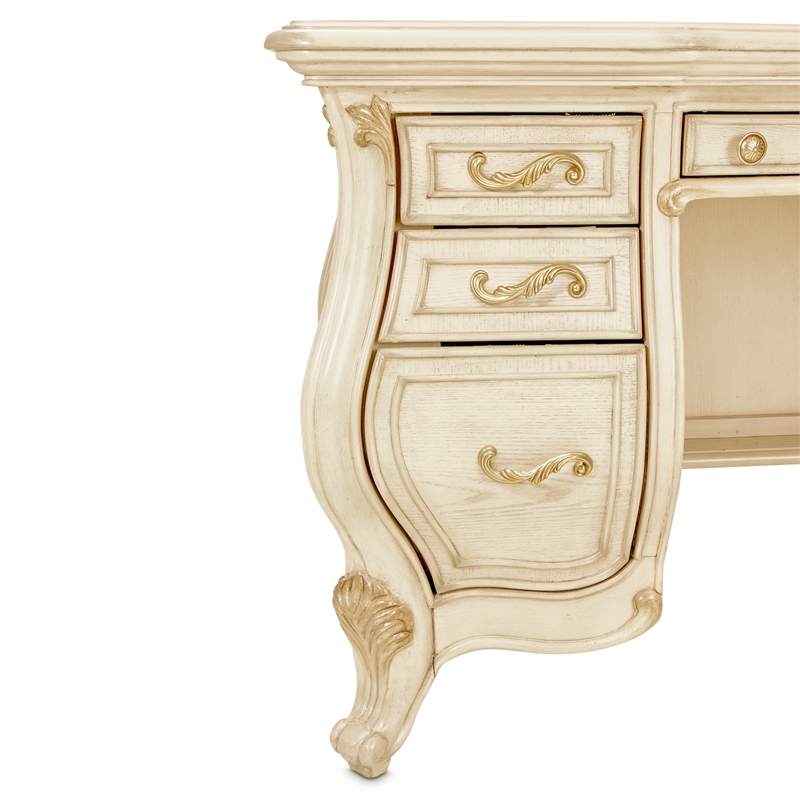 Platine de Royale Wood Vanity Desk - Champagne Ivory