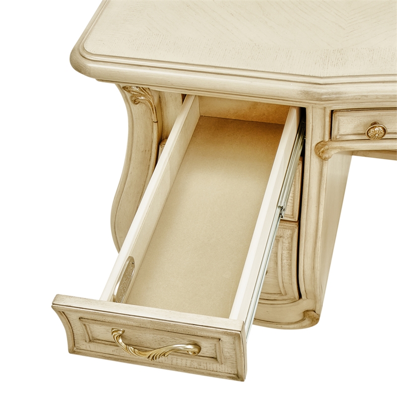 Platine de Royale Wood Vanity Desk - Champagne Ivory
