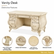 Platine de Royale Wood Vanity Desk - Champagne Ivory