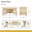 Platine de Royale Wood Vanity Desk - Champagne Ivory