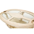 Michael Amini Platine de Royale Wood Oval Cocktail Table - Champagne Ivory