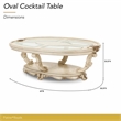 Platine de Royale Wood Oval Cocktail Table - Champagne Ivory