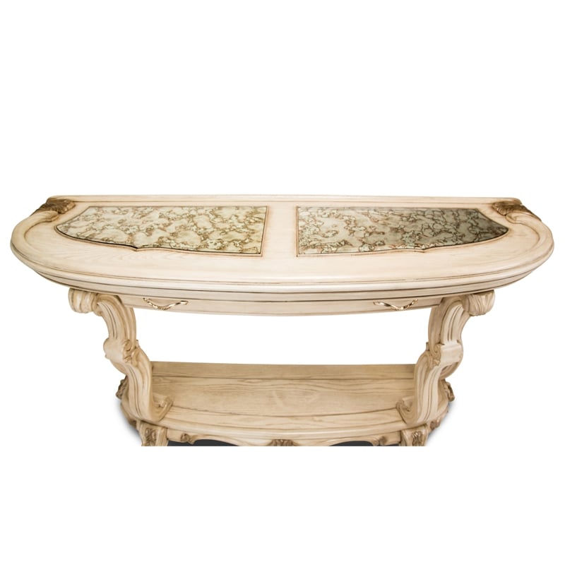 Michael Amini Platine de Royale Wood Console Table - Champagne Ivory