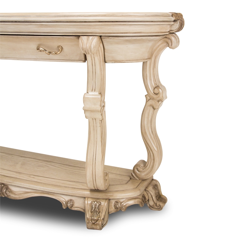 Platine de Royale Wood Console Table - Champagne Ivory