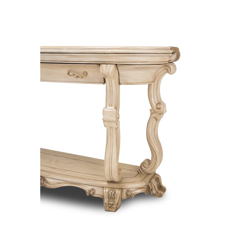 Michael Amini Platine de Royale Wood Console Table - Champagne Ivory