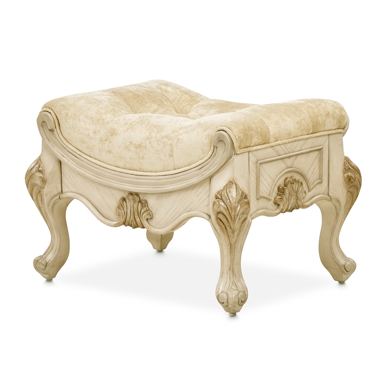 Platine de Royale Velvet Vanity Bench - Champagne
