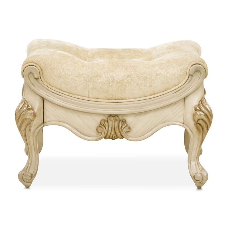 Platine de Royale Velvet Vanity Bench - Champagne