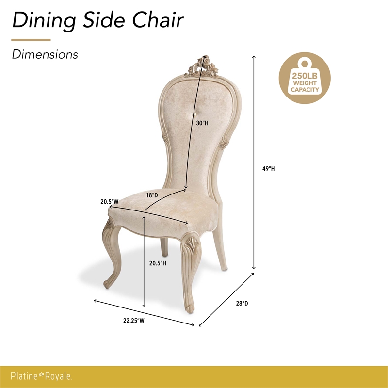 Platine de Royale Velvet Dining Side Chair - Set of 2 - Champagne