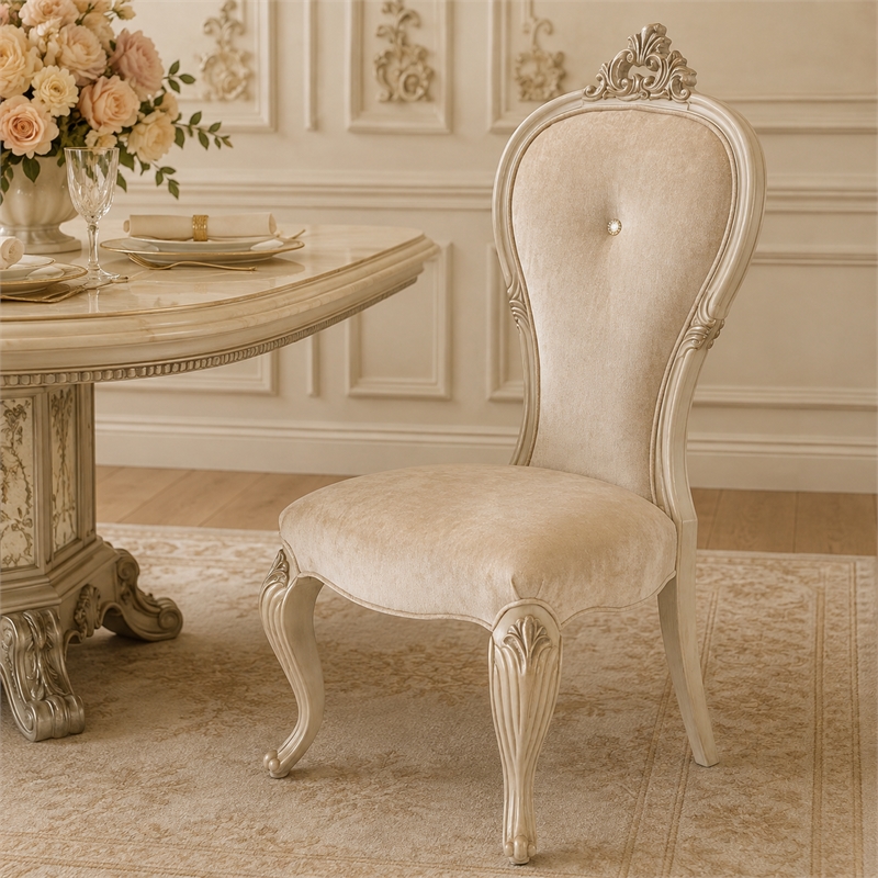 Platine de Royale Velvet Dining Side Chair - Set of 2 - Champagne