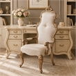 Platine de Royale Velvet Desk Chair - Champagne Ivory