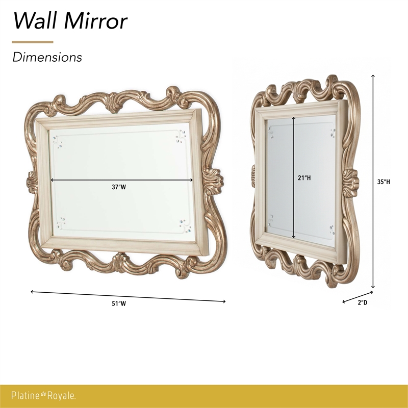 Platine de Royale Wood Wall Mirror - Champagne
