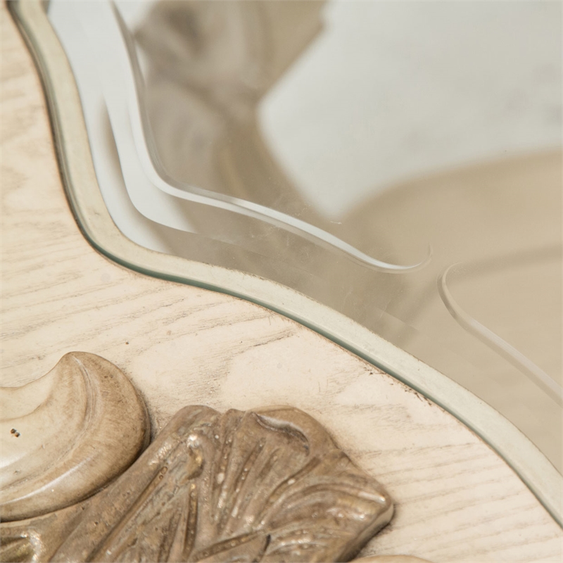 Michael Amini Platine de Royale Traditional Wood End Table - Champagne Ivory