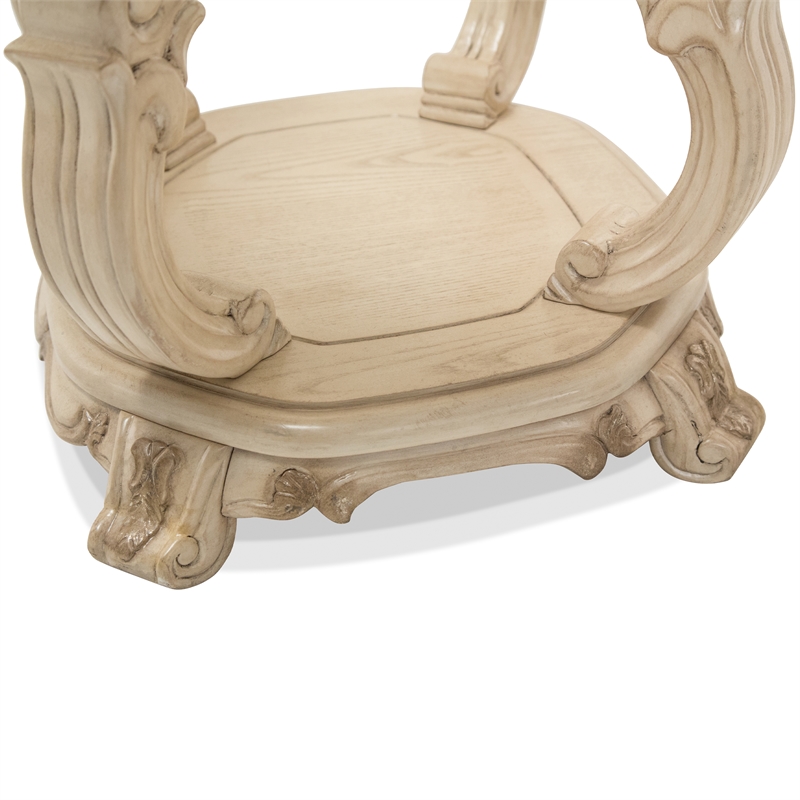 Platine de Royale Traditional Wood End Table - Champagne Ivory