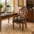 Michael Amini Villa Valencia Wood and Leather Desk Chair - Classic Chestnut