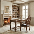 Michael Amini Villa Valencia Wood and Leather Desk Chair - Classic Chestnut