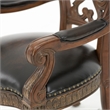 Michael Amini Villa Valencia Wood and Leather Desk Chair - Classic Chestnut