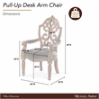 Michael Amini Villa Valencia Wood and Leather Desk Chair - Classic Chestnut