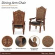 Michael Amini Villa Valencia Wood Dining Arm Chair - Set of 2 - Classic Chestnut