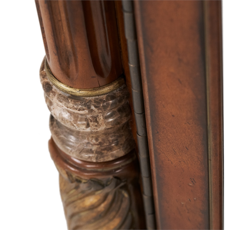 Michael Amini Villa Valencia Wood Floor Mirror with Storage - Classic Chestnut