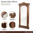 Michael Amini Villa Valencia Wood Floor Mirror with Storage - Classic Chestnut