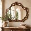 Michael Amini Villa Valencia Wood Wall Accent Mirror - Classic Chestnut