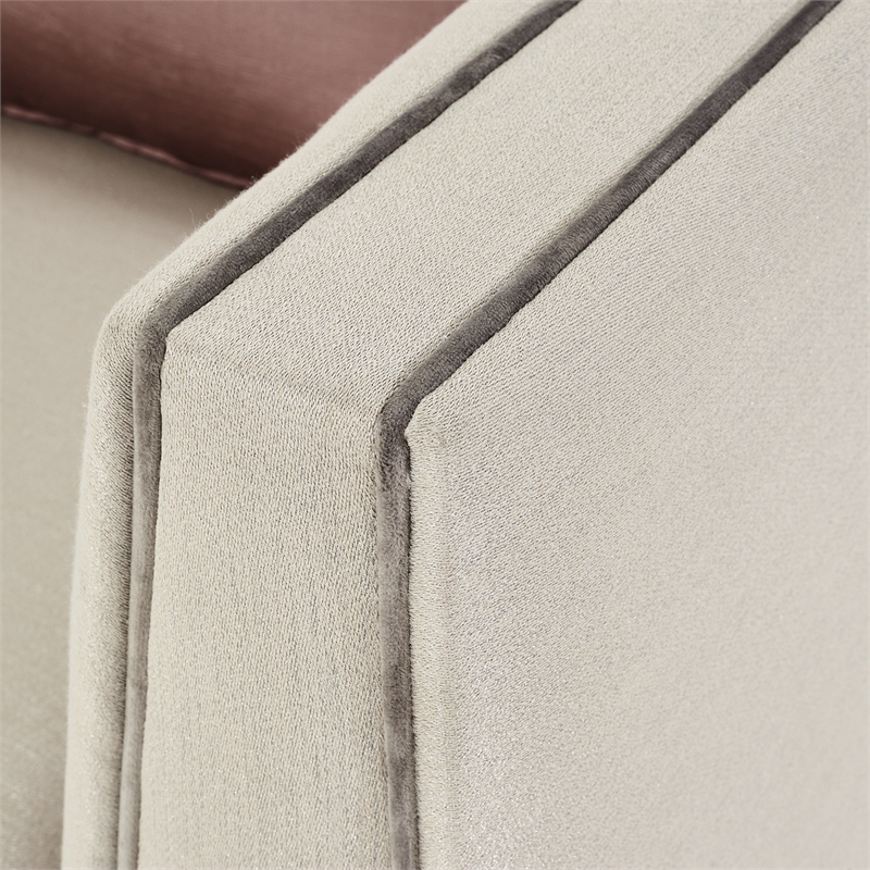 Michael Amini Linea Matching Accent Chair - Metallic/Silver Mist