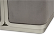 Michael Amini Linea Velvet Ottoman - Gray Pearl/Silver Mist