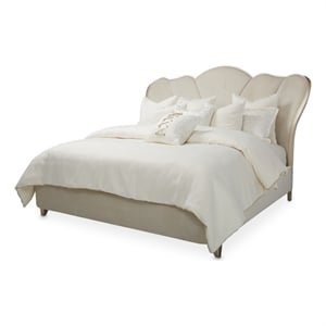 Villa Cherie Cal. King Channel Tufted Velvet Bed - Caramel
