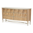 Villa Cherie 6-Drawer Wood & Marble Dresser - Caramel