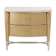 Villa Cherie Wood & Marble 2-Drawer Nightstand - Caramel