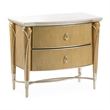 Villa Cherie Wood & Marble 2-Drawer Nightstand - Caramel