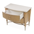 Villa Cherie Wood & Marble 2-Drawer Nightstand - Caramel