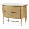 Villa Cherie Wood & Marble 2-Drawer Nightstand - Caramel