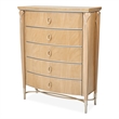 Villa Cherie 5-Drawer Wood Highboy Chest - Caramel