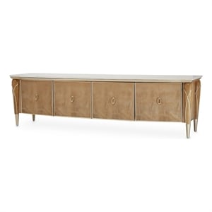 Michael Amini Villa Cherie Wood & Marble Media Cabinet - Caramel
