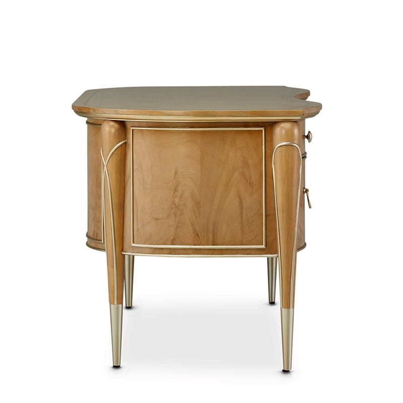 Michael Amini Villa Cherie Wood Desk - Caramel