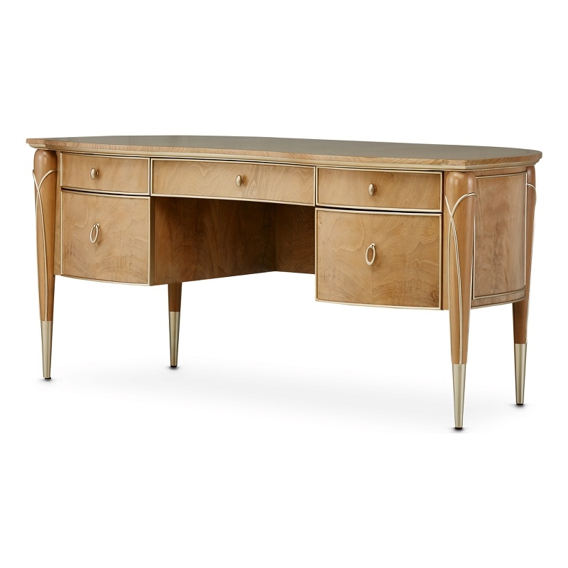 Michael Amini Villa Cherie Wood Desk - Caramel