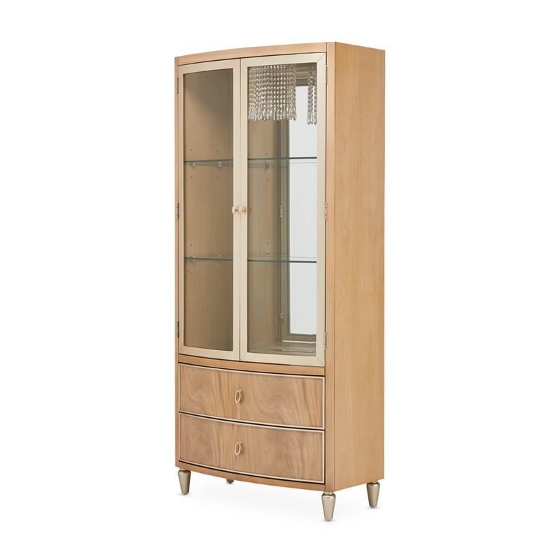 Michael Amini Villa Cherie Display Cabinet - Caramel