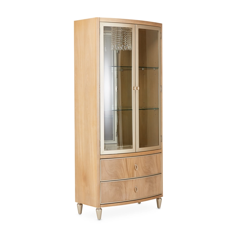 Michael Amini Villa Cherie Display Cabinet - Caramel