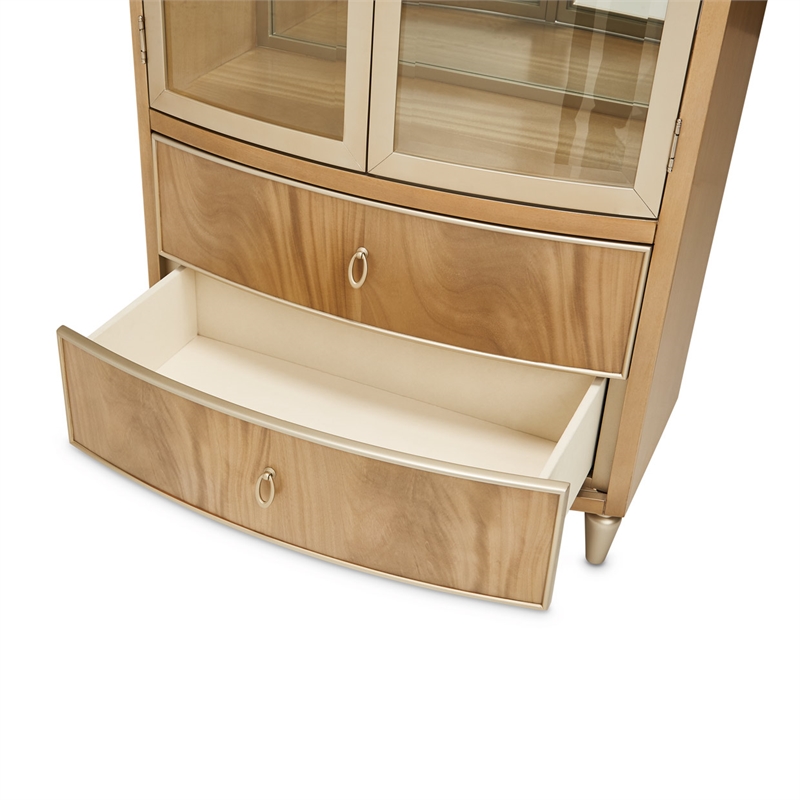 Michael Amini Villa Cherie Display Cabinet - Caramel