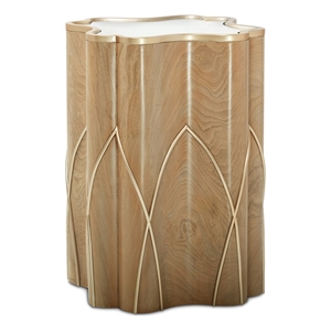 Michael Amini Villa Cherie Chairside Table - Caramel
