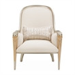 Michael Amini Villa Cherie Accent Chair - Pearl Fabric/Caramel