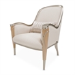 Michael Amini Villa Cherie Accent Chair - Pearl Fabric/Caramel