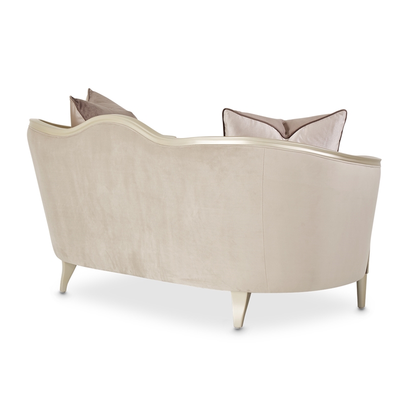 Michael Amini Villa Cherie Velvet Loveseat in Porcini/Hazelnut Brown
