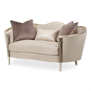 Michael Amini Villa Cherie Velvet Loveseat in Porcini/Hazelnut Brown