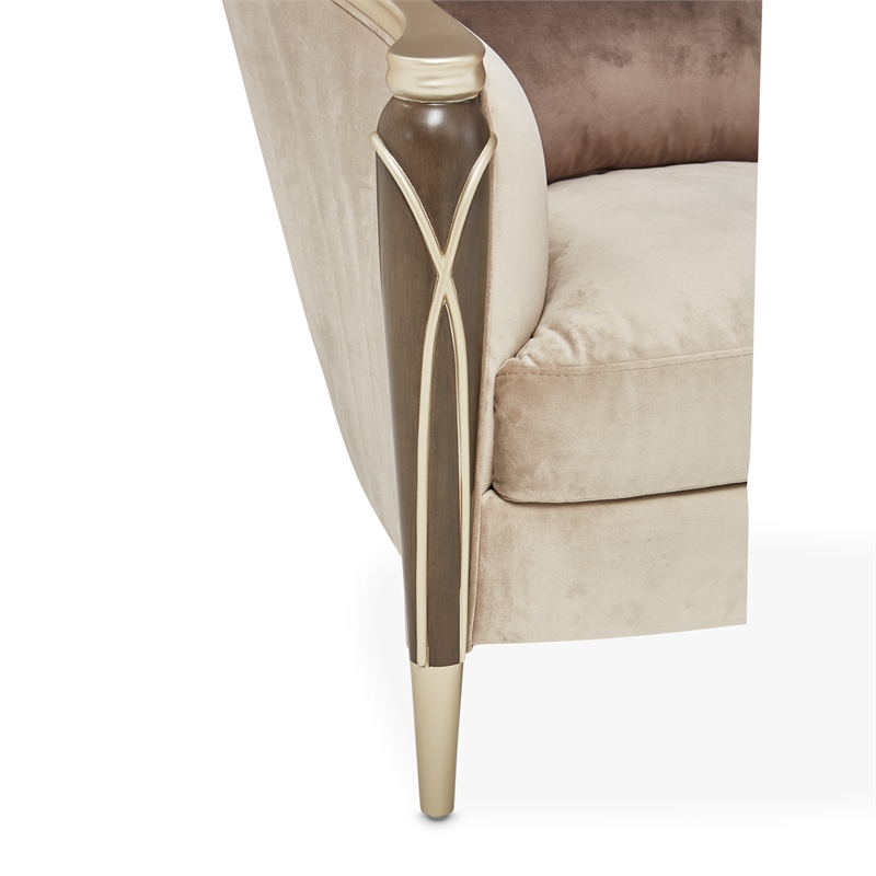 Michael Amini Villa Cherie Matching Velvet Chair in Porcini/Hazelnut Brown