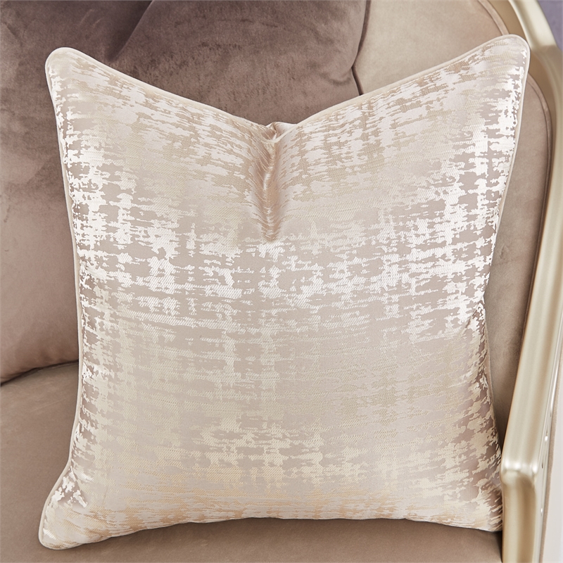 Michael Amini Villa Cherie Velvet Chaise in Porcini/Chardonnay Brown