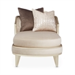 Villa Cherie Velvet Chaise in Porcini/Chardonnay Brown